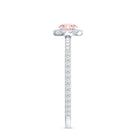 Lab Grown Pink White Diamond Halo Engagement Ring with IGI Certificate E-VS1 - Rosec Jewels