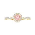 Lab Grown Pink White Diamond Halo Engagement Ring with IGI Certificate E-VS1 - Rosec Jewels
