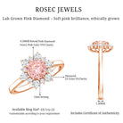 Rosec Jewels-1 CT Lab Grown Pink and White Diamond Halo Engagement Ring