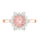 Rosec Jewels-1 CT Lab Grown Pink and White Diamond Halo Engagement Ring