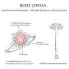 Rosec Jewels-1 CT Lab Grown Pink and White Diamond Halo Engagement Ring