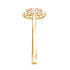 Rosec Jewels-1 CT Lab Grown Pink and White Diamond Halo Engagement Ring