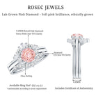 Rosec Jewels-Certified Lab Grown Pink White Diamond Trio Wedding Ring Set