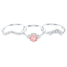 Rosec Jewels-Certified Lab Grown Pink White Diamond Trio Wedding Ring Set
