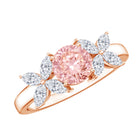 IGI Certified Lab Grown Pink White Diamond Flower Engagement Ring E-VS1 - Rosec Jewels