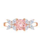 IGI Certified Lab Grown Pink White Diamond Flower Engagement Ring E-VS1 - Rosec Jewels