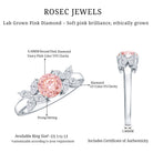 IGI Certified Lab Grown Pink White Diamond Flower Engagement Ring E-VS1 - Rosec Jewels