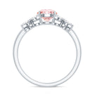 IGI Certified Lab Grown Pink White Diamond Flower Engagement Ring E-VS1 - Rosec Jewels