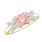 IGI Certified Lab Grown Pink White Diamond Flower Engagement Ring E-VS1 - Rosec Jewels