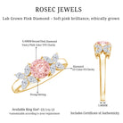 IGI Certified Lab Grown Pink White Diamond Flower Engagement Ring E-VS1 - Rosec Jewels
