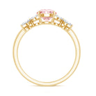 IGI Certified Lab Grown Pink White Diamond Flower Engagement Ring E-VS1 - Rosec Jewels