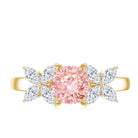 IGI Certified Lab Grown Pink White Diamond Flower Engagement Ring E-VS1 - Rosec Jewels