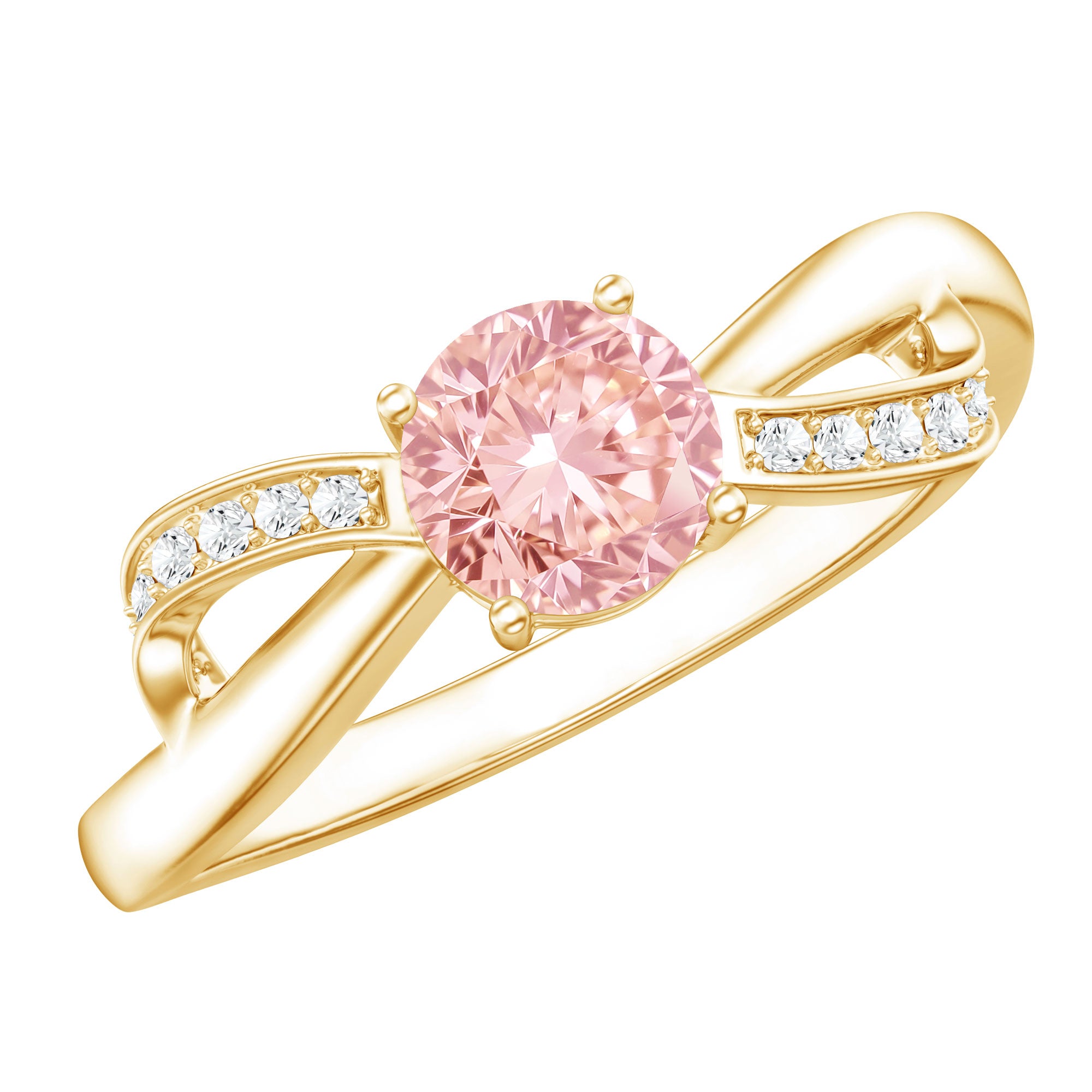 IGI Certified Lab Grown Pink Diamond Classic Engagement Ring E-VS1 - Rosec Jewels