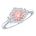 Pink and White Lab Grown Diamond Designer Engagement Ring with IGI Certificate E-VS1 - Rosec Jewels
