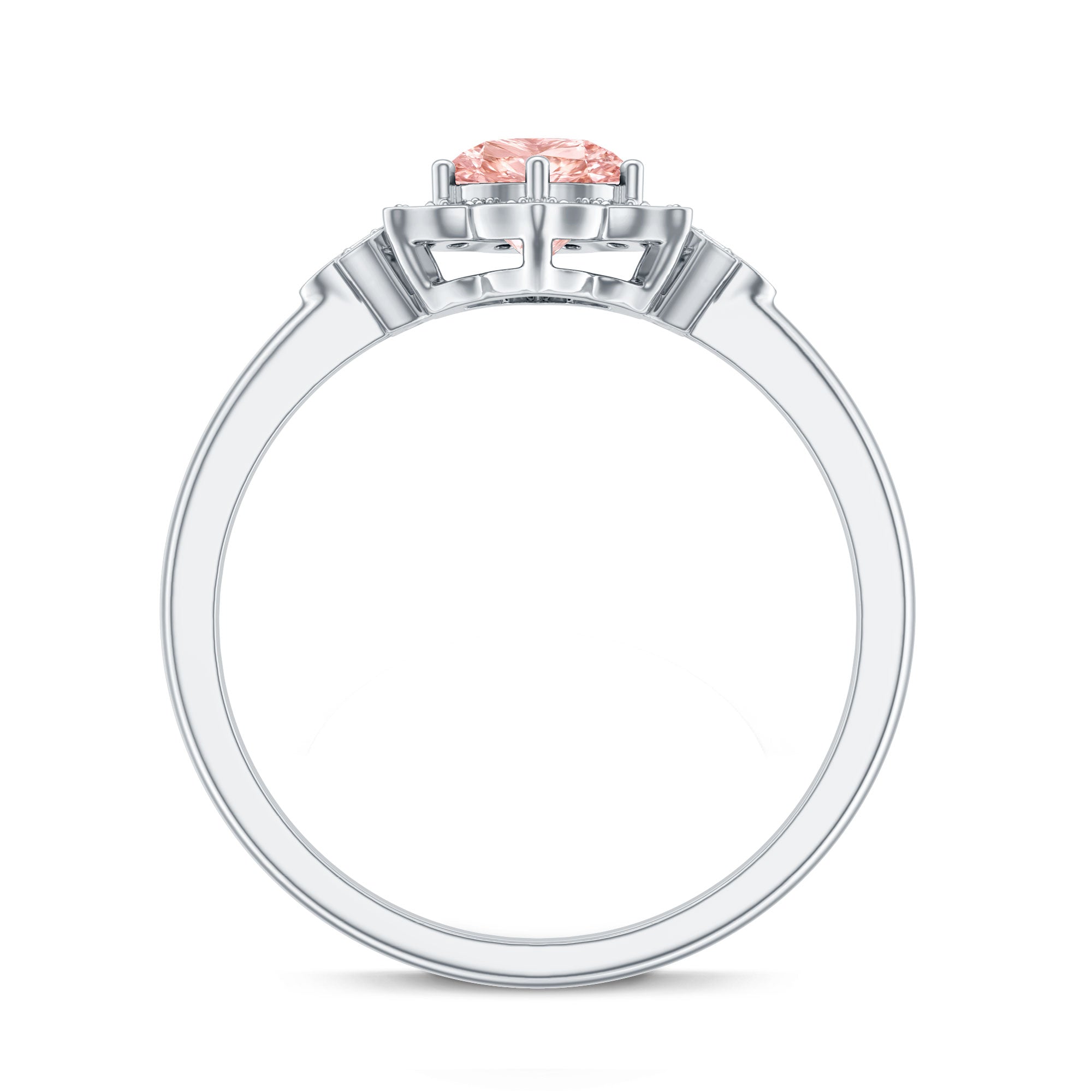 Pink and White Lab Grown Diamond Designer Engagement Ring with IGI Certificate E-VS1 - Rosec Jewels