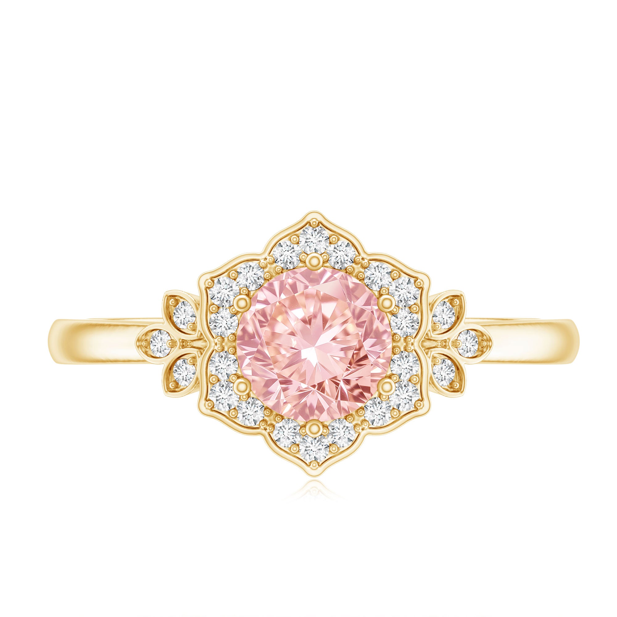Pink and White Lab Grown Diamond Designer Engagement Ring with IGI Certificate E-VS1 - Rosec Jewels
