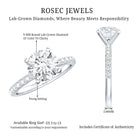 IGI Certified 3 Carat Lab Grown Diamond Statement Ring for Women Lab - ( E-VS1 ) - Rosec Jewels