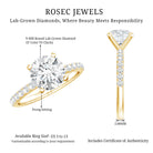 IGI Certified 3 Carat Lab Grown Diamond Statement Ring for Women Lab - ( E-VS1 ) - Rosec Jewels