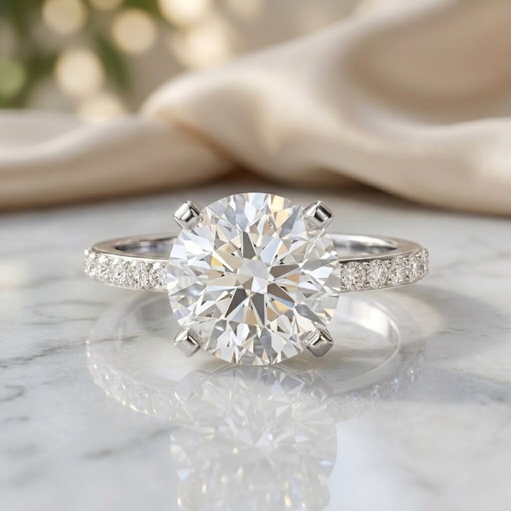 5 Carat Lab Grown IGI Certified Diamond Huge Engagement Ring Lab - ( EF-VS ) - Rosec Jewels