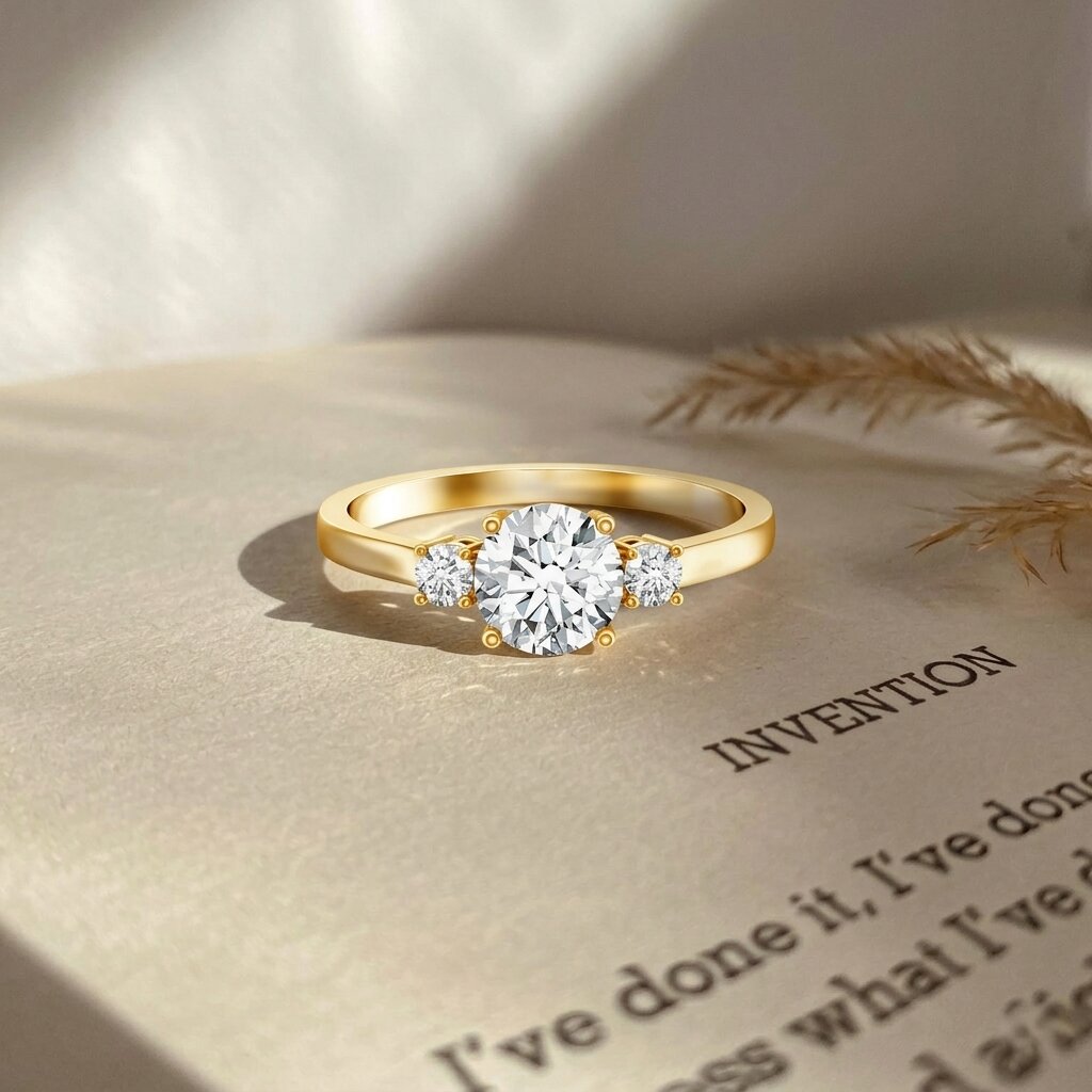 IGI Certified Lab Grown Diamond Three Stone Engagement Ring Lab - ( E-VS1 ) - Rosec Jewels