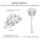5 Carat Lab Grown Diamond 3 Stone Engagement Ring with IGI Certificate Lab - ( EF-VS ) - Rosec Jewels
