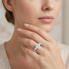 5 Carat Lab Grown Diamond 3 Stone Engagement Ring with IGI Certificate Lab - ( EF-VS ) - Rosec Jewels