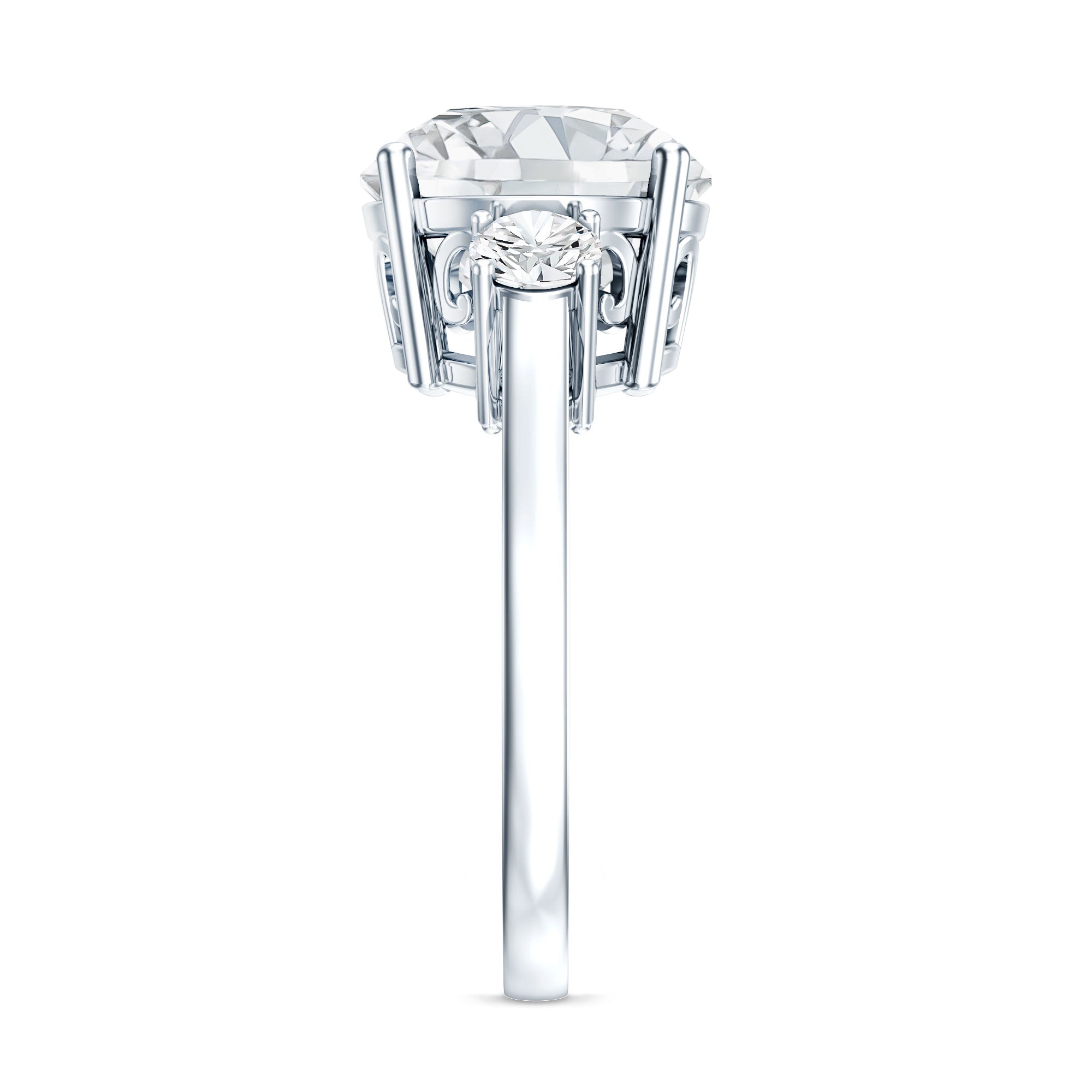 Rosec Jewels-Lab Grown Diamond 3 Stone Engagement Ring With IGI Certificate