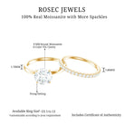 Round Shape Moissanite Solitaire Wedding Ring Set Moissanite - ( D-VS1 ) - Color and Clarity - Rosec Jewels