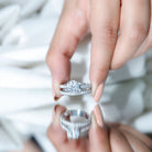 2 Carat Round Moissanite Classic Engagement Ring with Wedding Band D-VS1 - Rosec Jewels