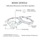 3 CT Solitaire Moissanite Wedding Ring Set Moissanite - ( D-VS1 ) - Color and Clarity - Rosec Jewels