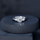 Moissanite Three Stone Round Engagement ring D-VS1 - Rosec Jewels