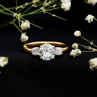 Moissanite Three Stone Round Engagement ring D-VS1 - Rosec Jewels