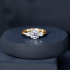Moissanite Three Stone Round Engagement ring D-VS1 - Rosec Jewels