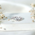 Certified Moissanite Solitaire Engagement Ring with Bypass Shank D-VS1 - Rosec Jewels