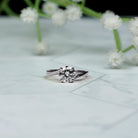 Certified Moissanite Solitaire Engagement Ring with Bypass Shank D-VS1 - Rosec Jewels