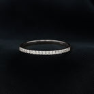 French Pave Diamond Simple Half Eternity Ring Diamond - ( HI-SI ) - Color and Clarity - Rosec Jewels