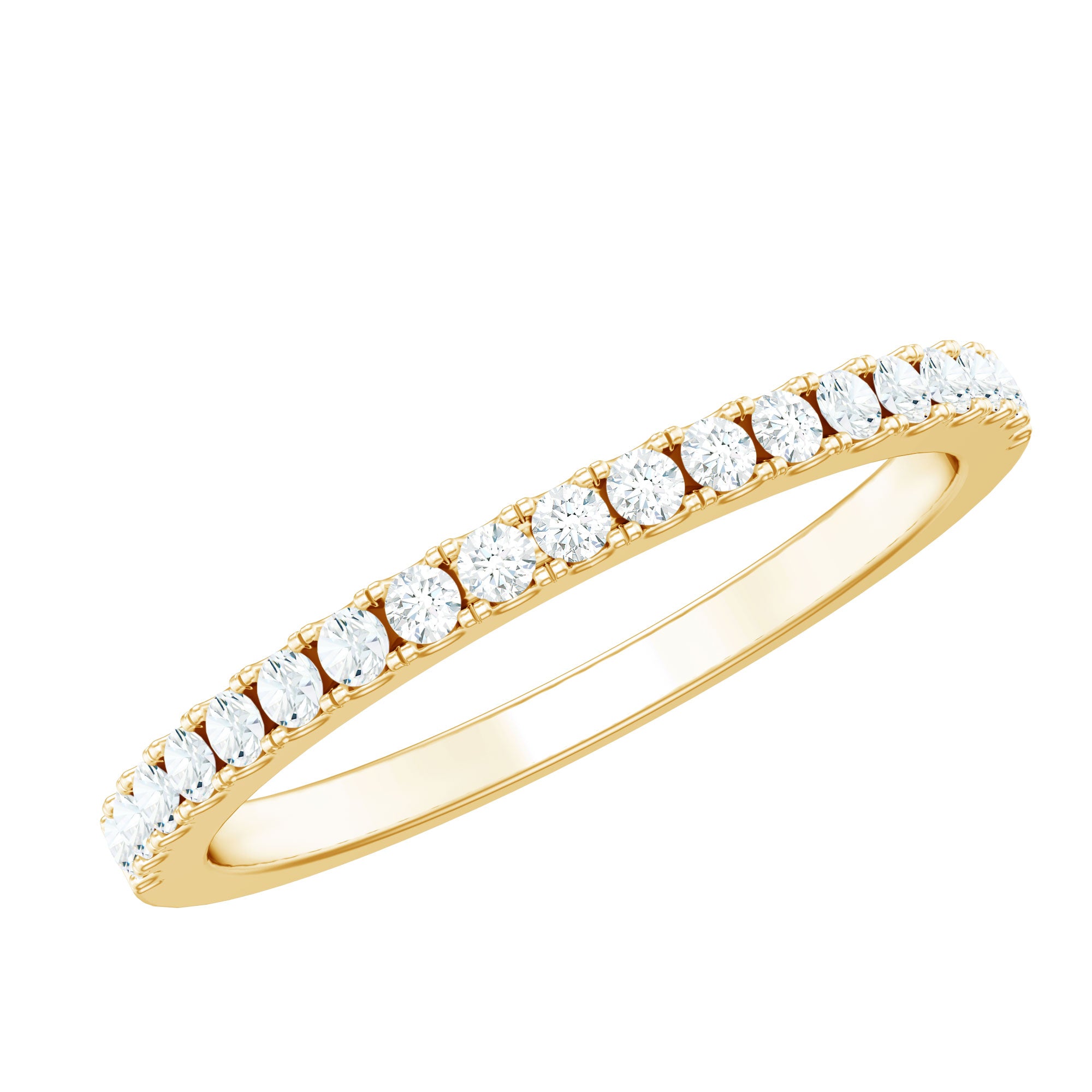 French Pave Diamond Eternity Wedding Ring Natural - ( HI-SI ) - Rosec Jewels