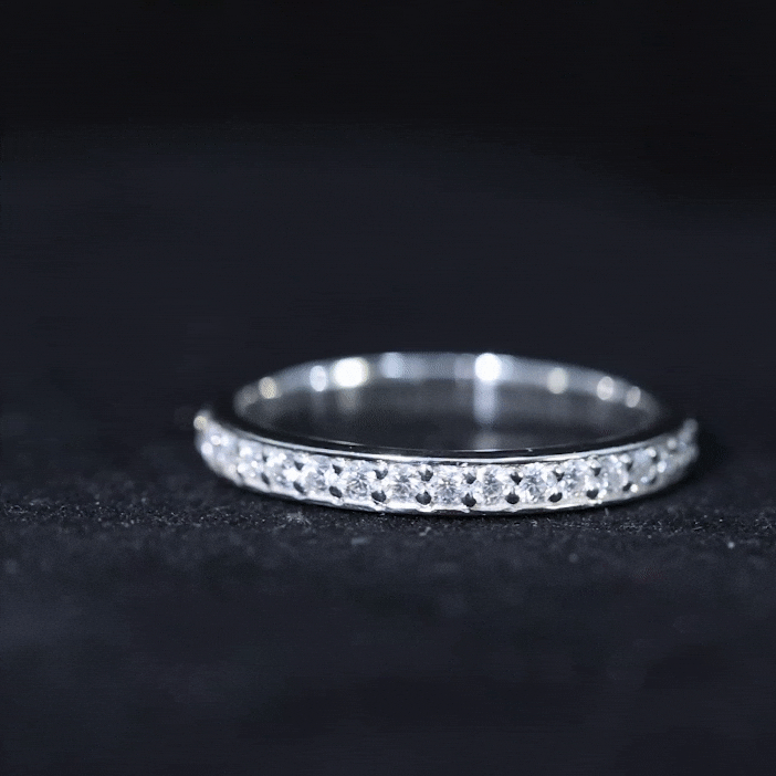 Certified Moissanite Half Eternity Ring D-VS1 - Rosec Jewels