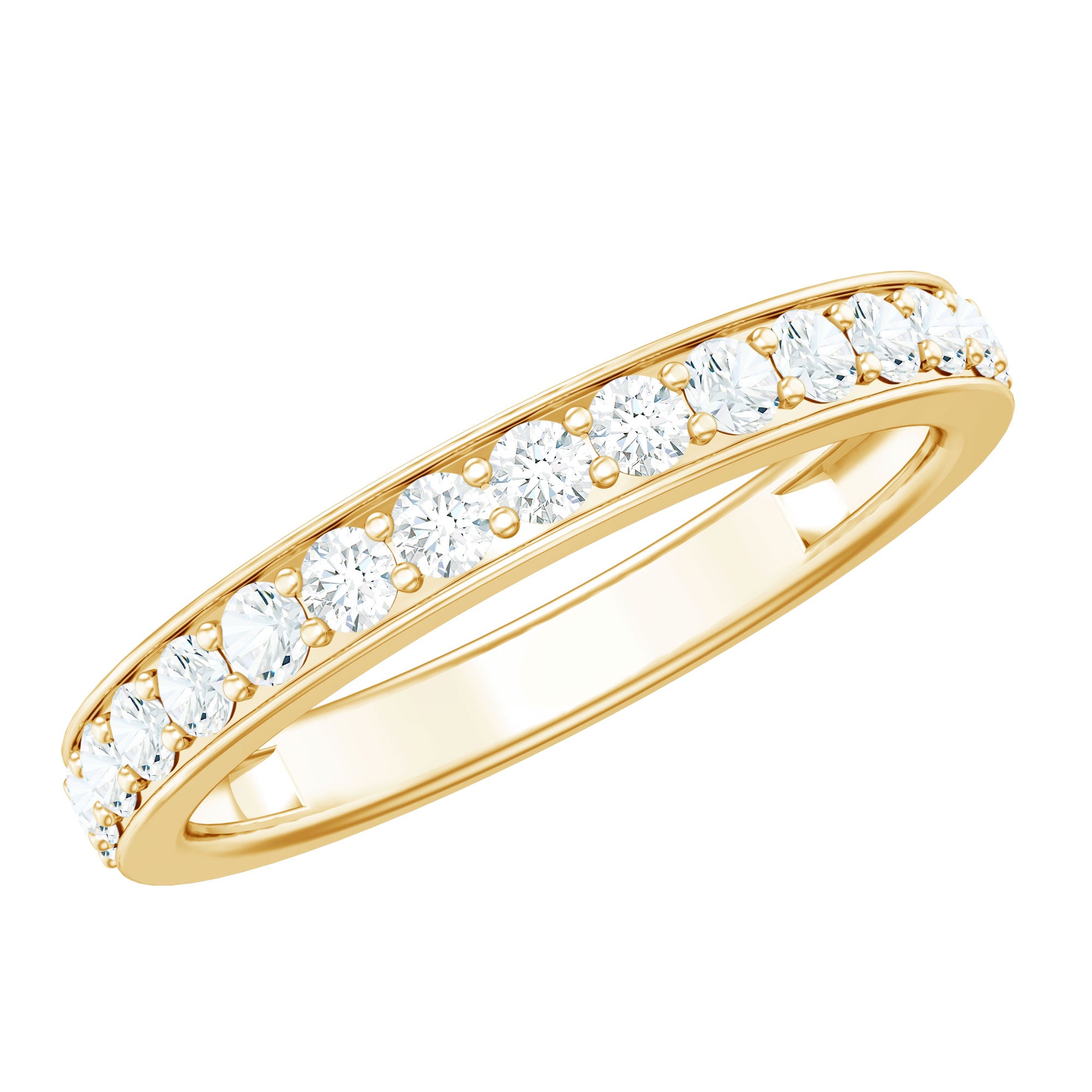 Certified Moissanite Half Eternity Ring D-VS1 - Rosec Jewels