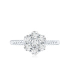 Moissanite Flower Engagement with Twisted Rope Details D-VS1 - Rosec Jewels