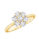 Moissanite Flower Engagement with Twisted Rope Details D-VS1 - Rosec Jewels