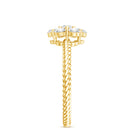 Moissanite Flower Engagement with Twisted Rope Details D-VS1 - Rosec Jewels