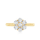 Moissanite Flower Engagement with Twisted Rope Details D-VS1 - Rosec Jewels