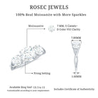 3 Stone Round Moissanite Crossover Engagement Ring Moissanite - ( D-VS1 ) - Color and Clarity - Rosec Jewels