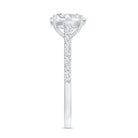 Certified Moissanite Round Cut Solitaire Ring with Side Stones D-VS1 - Rosec Jewels