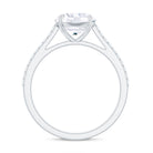 Certified Moissanite Round Cut Solitaire Ring with Side Stones D-VS1 - Rosec Jewels