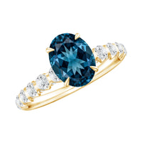 Topaze London Blue Naturelle Ovale 6x8mm - 1.54 Carats - Transparence IF - Neuf Sans Emballage
