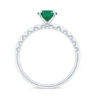 Rosec Jewels-Natural 6X8mm Emerald Oval Engagement Ring with Diamond Side Stones