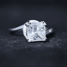 3.5 CT Moissanite Bypass Engagement Ring with Milgrain Detailing D-VS1 - Rosec Jewels