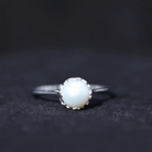 Natural Freshwater Pearl Solitaire Flower Ring Freshwater Pearl - ( AAA ) - Quality - Rosec Jewels
